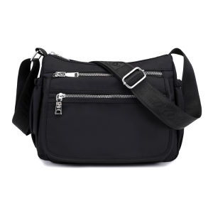 Chibao Bag Womens Canvas Messenger Bag Waterproof Mom Style Bag Large Capacity Womens Bag Nylon Oxford Cloth Bag One-Shoulder Versatile