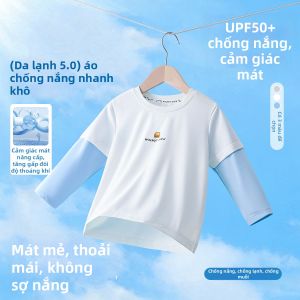 Lomitoo | Áo Thun Trẻ Em Chống Nắng Lụa Băng Tán Nhiệt Thoáng Khí Khô Nhanh