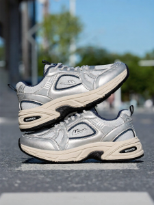Warrior | Breathable Vintage Chunky Silver Sport Shoes