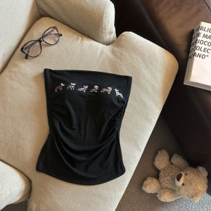 GUZILIAN | เสื้อกั๊กแขนกุดทรงเข้ารูปสำหรับผู้หญิงในช่วงฤดูร้อน ลายทางสีสันสดใส แฟชั่นสำหรับผู้หญิงวัย 18-24 ปี