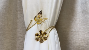 Butterfly Curtain Tiebacks - Floral Metal Hook Set 2pcs Gantung Tirai Kupu-Kupu