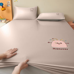 Kiss Dear | Cooling Ice Silk Mattress Cover Bed Skirt Three-Piece Set
