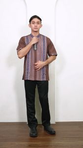 (BONUS DUS) Baju Koko Pria Terbaru 2025 Bahan Songket Pinggiran Lengan Pendek MOERBA 19D243519 Bahan Halus Dingin Tebal Bagus