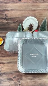 [Isi50] Aluminium Foil OX 1400 + Tutup Uk 20x20 cm Bestfresh / Aluminium Foil 20 x 20 cm 20cm OX1400 + Tutup Mika Best Fresh / Aluminium Foil Tray Alufoil Alutray Kotak Nasi Kuning Campur Ayam OX 1400 OX1400 + Tutup / Aluminium Foil Kotak Besar 20x20 cm