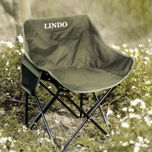 เก้าอี้ทรงจันทร์พับได้ LINDO ขนาดใหญ่สำหรับกลางแจ้ง สำหรับการปีนเขา ปิกนิก ตกปลา ที่พักผ่อนกลางแจ้ง ที่นั่งพับได้สำหรับผู้ชายและผู้หญิง