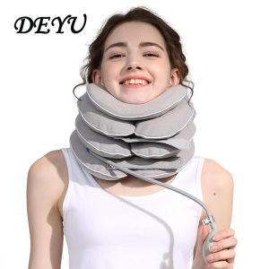 DEYU Neck Support Travel Neck Brace Inflatable Cervical Immobilizer Neck Relief Washable  Non-Fading Grey