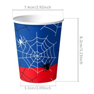 Hasbro | Spider Birthday Party Disposable Tableware Set Spider Web Theme Paper Plates Napkins Cups Tablecloth Banner for Celebrations