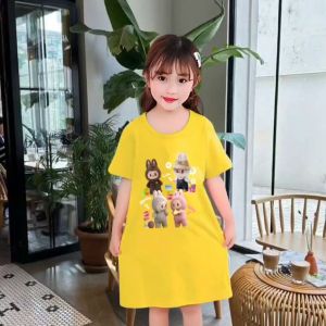 Dress Anak Perempuan Motif LABUBU Untuk Usia 1-10 Thn
