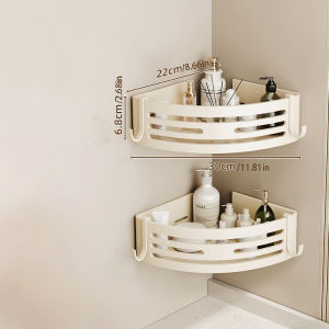 Perforation-free Bathroom Corner Shelf Floating Shelves Wall Organizing Bathroom Supplies Shower Shelves Organizer Crack Shelves