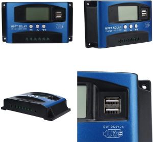 Flowatt MPPT NEW Solar Charge Controller 30A 40A 50A 60A 100A Dual USB LCD Display Auto 12V 24V Warranty Service Solar Cell Panel Charger Regulator with Load BL series