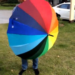 High Quality Payong 12 RIBS Colorful Rainbow Umbrella for Summer or Rainy Season