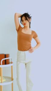 KAYSER Athena Bodysuit Bodycon Wanita Size S-L Jersey Spandex Sutra Womens Bodysuits Lengan Pendek 565G