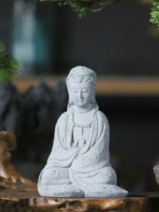 Chinese Style Miniature Landscape Ornament Small Avalokiteshvara Display Piece Living Room Entrance Zen Decorative Object