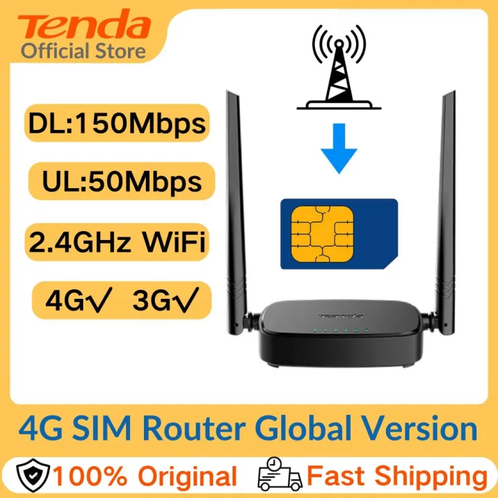 Tenda | Tenda Router 4G SIM 4G03 Pro - Mobile WiFi Router 3G/4G Wireless Band 2.4 GHz, LTE Cat4, Fast Ethernet LAN/WAN Port, 2 * 4dBi