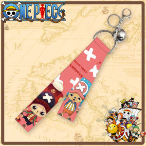 New Anime Pirate Bell Strap Keychain Bag Accessory Width Hanging Rope for Luffy Chopper Sanji And Ace Character Key Pouch