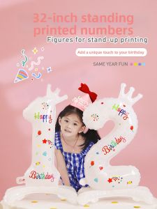 Angel Fly | White Stand-Up Number Balloon for Party Decoration 32 Inch