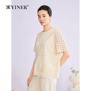 YINER | Summer Lace Hollow Round Neck Top