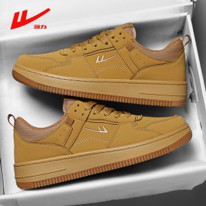 Mens Casual Leather Surface Shoes Breathable Korean Style Student White Sneakers Versatile Comfortable Rubber Outsole round Toe