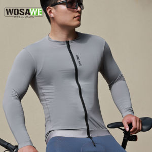 WOSAWE Mens Cycling Jerseys Full Sleeve Breathable Anti-sweat MTB Bicycle Long Sleeve Jersey Road Bike Shirts