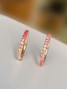 18K Rose Gold Para Para Chadi Ring Natural Gradient Color Sunrise Sunset Pink Sapphire Ring Jewelry Fashion Accessories