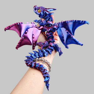 3D Printed Dual Horned Dragon Landscape Ornament Craftwork Joint Mobile Creative Display Figure Childrens Gift Toy Decoration