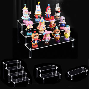 2-5 layer Acrylic Display Risers Perfume Stand Organizer Clear Acrylic Shelf Risers Display Stands for Amiibo Funko POP Figure