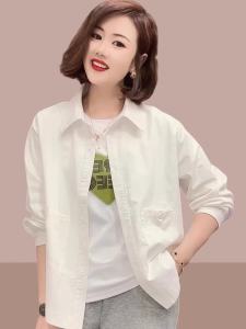 Spring Autumn New Style Womens Long Sleeve Shirt Cardigan Short Top Trendy Loose Fit Button Pocket Pure Color Fashion Outerwear