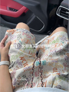 Quần Short Nam Họa Tiết Graffiti Hawaii Mùa Hè Mỏng Năm Điểm Quần Đi Biển Phong Cách Mỹ Cổ Điển Quần Dài Thường Ngày Mùa Hè