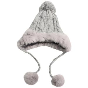 Cute Cozyfur Rabbit Fur Female Autumn and Winter Knitted Hat