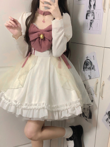 Di Suit Lolita Shawl Bows JSK Dress Shi Lolita Dress Daily Young Adult Princess Dress