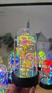 Rose glass lamp shade simulation flower home decoration nightlight Valentines Day Mothers Day gift