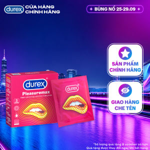 Bao cao su Durex Pleasuremax gân gai tăng khoái cảm (size 56mm 3 bao/hộp)