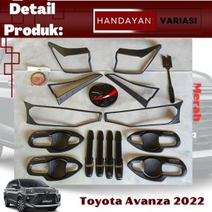 Set Garnish Depan Belakang Handle Outer Tank Cover Toyota Avanza 2022 Hitam Varian
