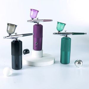 foreverlily 0.3mm Portable Airbrush Kit Nano Sprayer High pressure Deep hydration Light weight for Makeup Manicures Cakes Painting Crafting