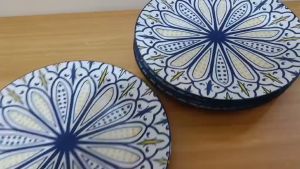 PALACE MOROCCAN BLUE & YELLOW PALETTE  PORCELAIN DINNER PLATE / MEAT PLATE SIZE 9 0R 10 INCHES