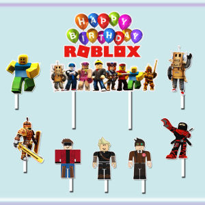 Topper cake Roblox happy birthday