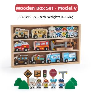 LEKU | Magnetic Inertial Wooden Toy Train Car