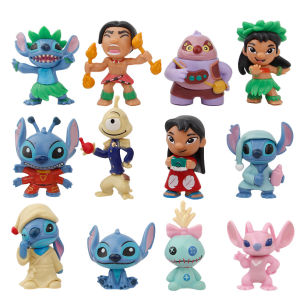 12pcs/set Anime Stitch Action Figure LILO SCRUMP Dolls PVC Figura Model Toys Decorations Gift