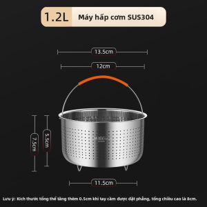 Nồi Cơm Điện Bằng Thép Không Gỉ 304 Nồi Cơm Hấp Đa Năng Tách Nước Cơm Và Rau Củ Baskets Steamer Nồi Cơm Điện