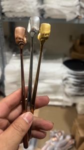 (SIÊU RẺ) Thìa sinh tố thìa khuấy cafe cán dài 17cm màu gold inox 304