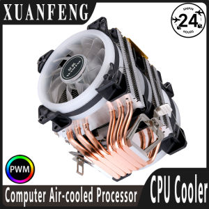 XUANFENG Twin Towers 4/6 Heat Pipe CPU Cooler Processor Air-cooled 90mm Fan 4Pin/PWM install LGA2011 x79 x99 115x 1200 1700 AMD