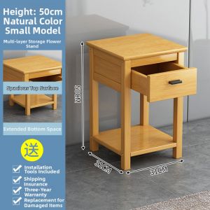 AIMUKE | Modern Solid Wood Bedside Table Storage Shelf