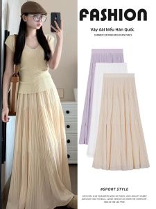 YAYANGREN | Chân Váy Chiffon A-Line Cao Waist với Thiết Kế Xòe Tulle