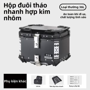 WANSLO |Thùng Sau Xe Dung Lượng Lớn Chống Nước Có Khóa Nhanh bằng Nhôm