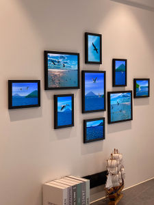 Original Sea View Landscape Picture Frame Wall Decor Modern Minimalist Style Bedroom Living Room Hanging Photo Combination