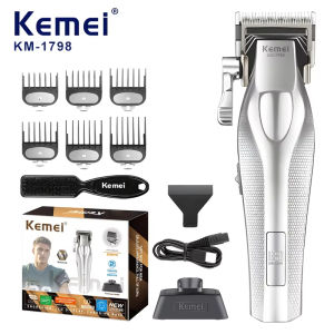 Kemei | Kemei KM-1798 Metal Body Hair Clippers 9100RPM Rechargeable Professional Hair Trimmer LCD Display Hair Cutting Machine for Men