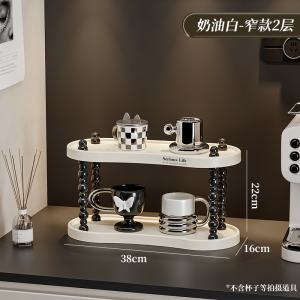 Elegant Cup Holder Desktop Organizer Tea Cup Rack Coffee Cup Water Cup Storage Shelf Home Bathroom Accessories Plastic Material