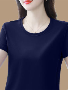 Middle-Aged and Elderly Womens Clothing Ladieswear Pure Cotton Short Sleeve T-Shirt 2024 Summer New Arrival Plus Size Loose Half Sleeve Womens Tops