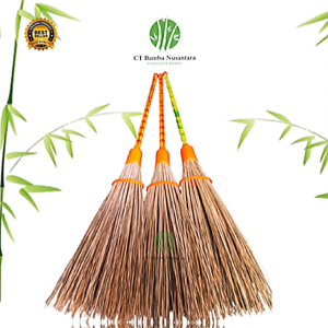 Sapu Lidi Premium Kelapa Bambu Gagang Kuat dan Murah - Sapu Taman Souvenir Tradisional Berkualitas
