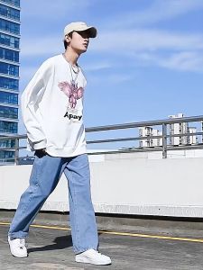 กางเกงยีนส์ขายาว Jeans ทรงตรง W028 เอวสูง สไตล์เกาหลี สำหรับผู้ชาย